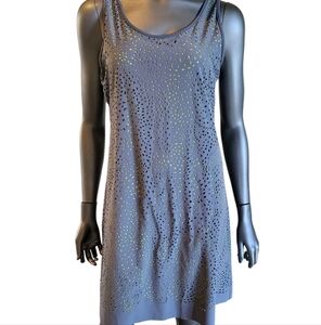 Title Nine Stylish Gray Athletic Sleeveless Dress with Green Accents - Size Med
